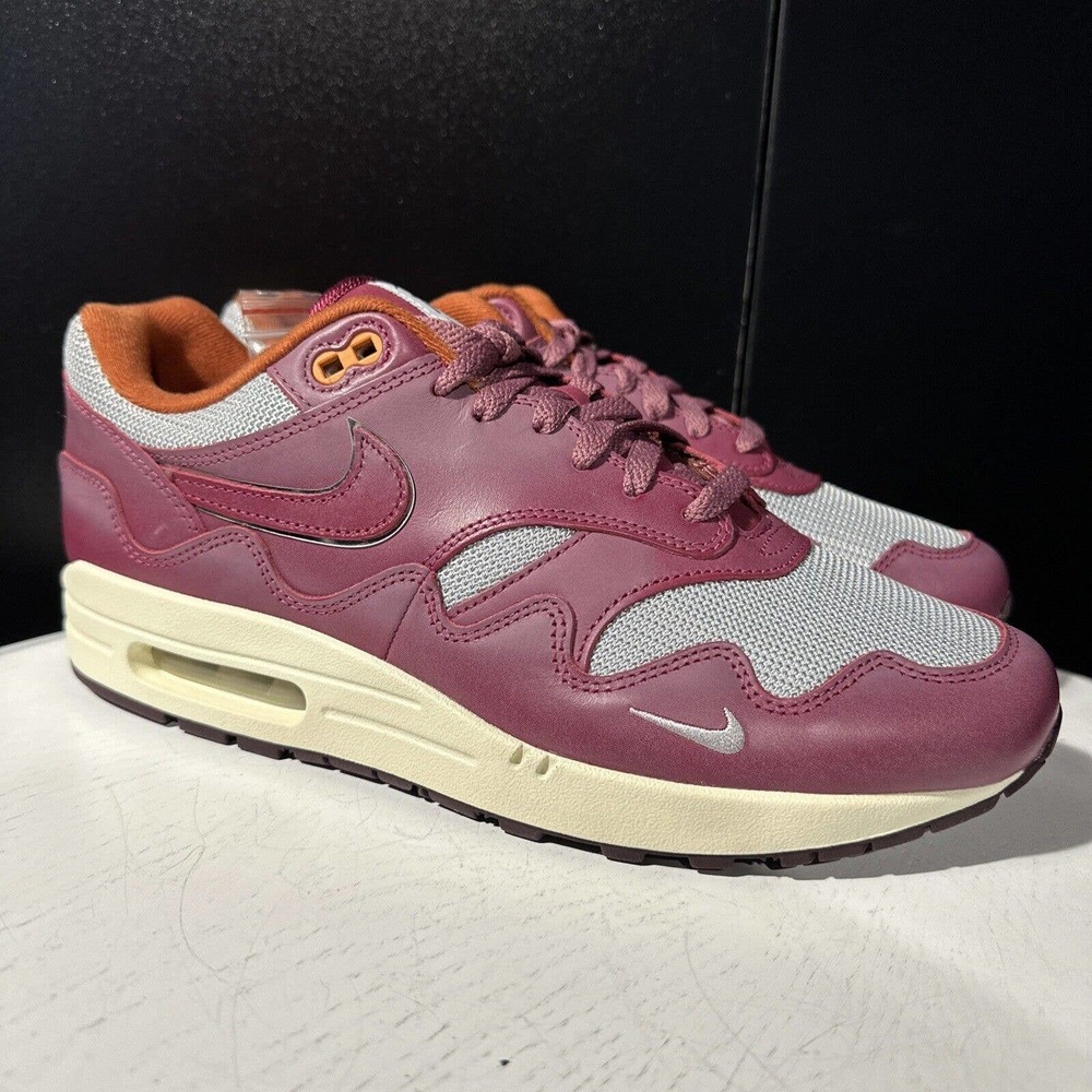 Nike Air Max 1 Patta Waves Rush Maroon Red Grey Mens Size 10 Rare DO9549-001